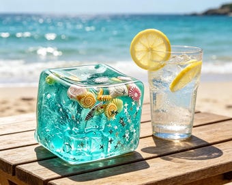 Stress Balls Fidget Toys, Ocean Wave Seashell Squishy, Kawaii Jelly Squishy for Desk, Summer Beach Themed ASMR Toy, Gift for Coworke