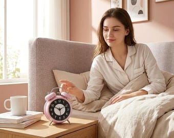 3 Inch Silent Alarm Clock – Luminous Bedside Clock for Kids & Seniors