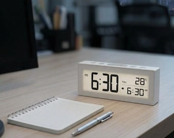 Reloj despertador digital con indicador de temperatura – Reloj de mesita de noche LCD a pilas