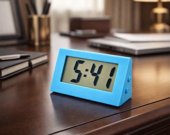 Mini reloj digital portátil con indicador de fecha, despertador compacto para mesita de noche, escritorio o viaje.