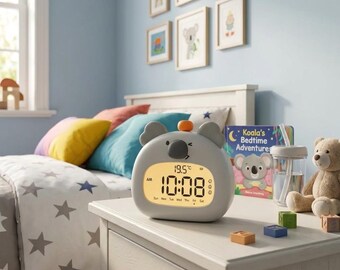 Reloj despertador infantil Capybara – Luz nocturna LED recargable para entrenar el sueño