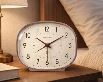 Reloj despertador silencioso retro: reloj de mesilla de noche vintage con luz nocturna.
