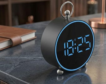 Reloj despertador LED con indicador de temperatura, reloj de escritorio o pared para dormitorio u oficina.