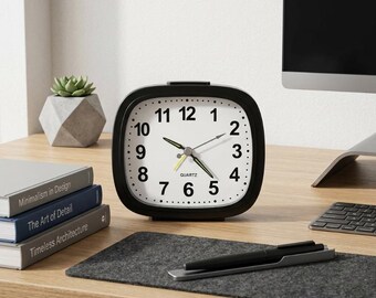 Reloj despertador analógico silencioso: reloj de mesilla sin tictac para quienes tienen el sueño pesado.