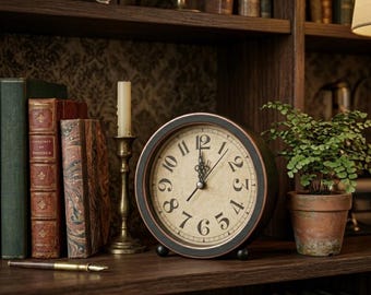 Reloj de escritorio retro europeo, despertador silencioso, decoración de mesa vintage