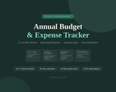 Annual Budget Tracker Excel Spreadsheet | Monthly Expense Planner | Debt Payoff | Savings Goals | Digital Download