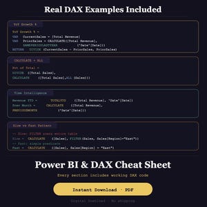 Power BI & DAX Cheat Sheet Pdf | Complete DAX Functions Reference ...