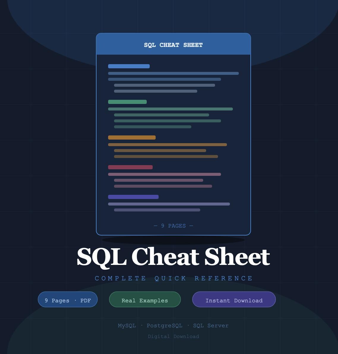 SQL Cheat Sheet PDF | Data Analyst Study Guide | SQL Commands, Joins ...