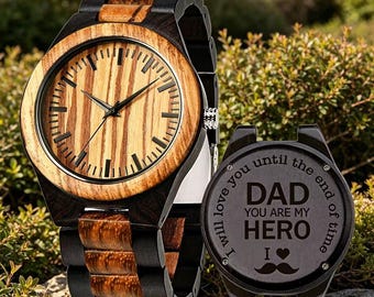 Custom Wood Watch For Men ~ Mens Jewelry Gift ~ Personalized Watch For Boyfriend Or Friend Birthday Gift ~ Wood Anniversary Gifts For Him