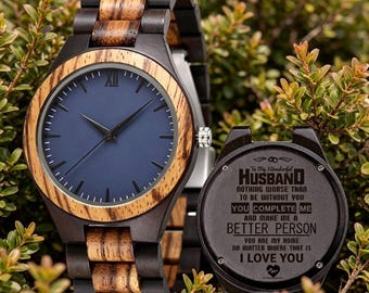 Custom Wood Watch For Men ~ Mens Jewelry Gift ~ Personalized Watch For Boyfriend Or Friend Birthday Gift ~ Wood Anniversary Gifts For Him