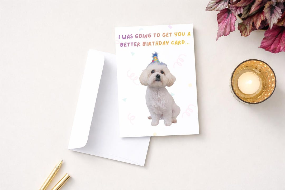 Funny Dog Birthday Card BG | Printable Birthday Card | Cute Puppy Card ...