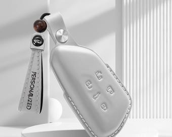 Personalized laser-engraved microfiber Nappa leather car key cover for Volkswagen Viloran ID. Buzz Multivan