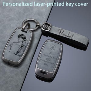 Custom Engraved Leather Key Fob Cover for KIA K3 Cachet Sportage KX3 K5 Sorento