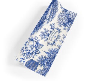 Laurel Mississippi Toile Gift Wrap Roll Blue Historic Landmark Wrapping Paper
