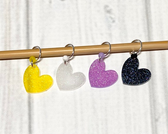 Sparkle Hearts Crochet Markers