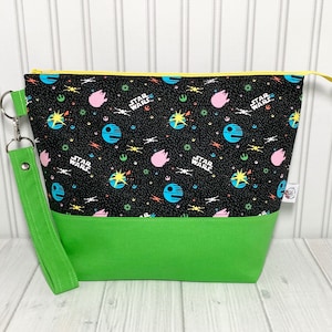 Galactic Battle Zippered Project Bag, Knitting Project Bag, Crochet Project Bag image 1