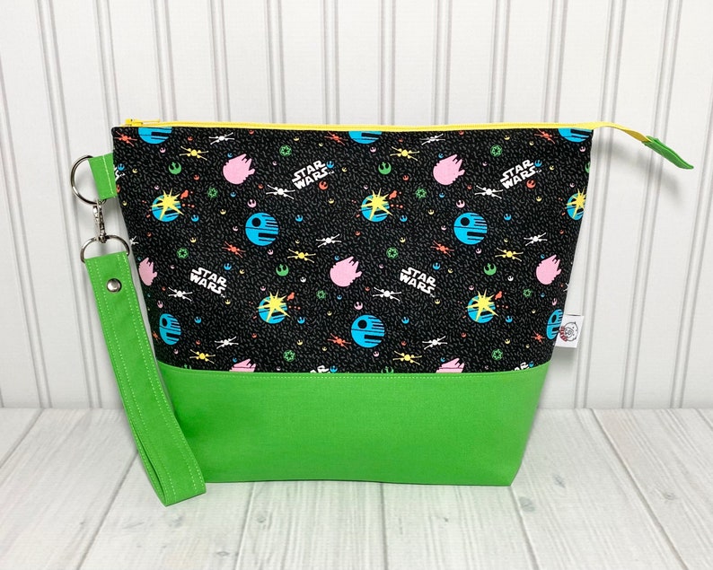 Galactic Battle Zippered Project Bag, Knitting Project Bag, Crochet Project Bag image 1