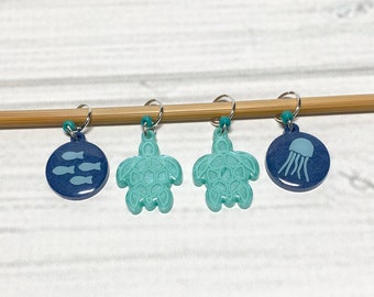 Sea Turtles Knitting Stitch Marker 4 Piece Set, Crochet Stitch Marker 4 Piece Set