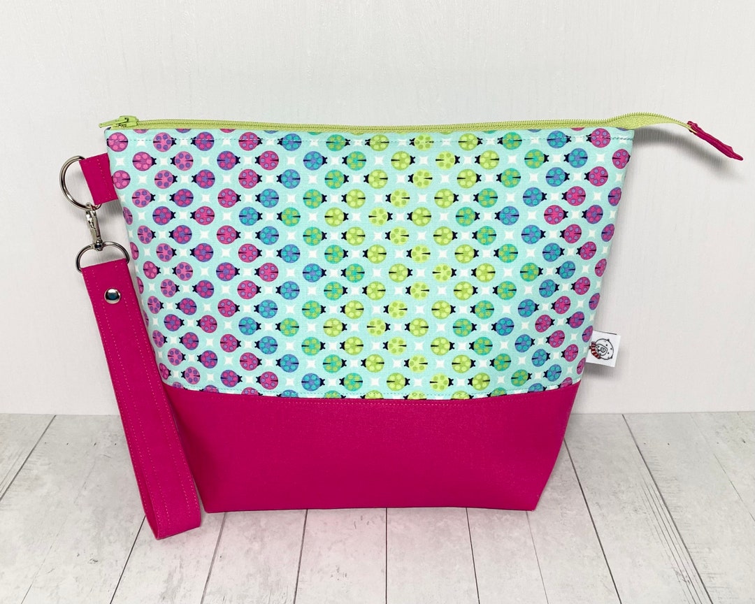 Painted Ladies Zippered Project Bag, Knitting Project Bag, Crochet