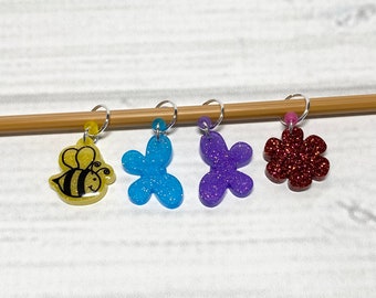 Summer Garden Knitting Stitch Marker 4 Piece Set, Crochet Stitch Marker 4 Piece Set