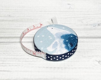 Polar Bears Fabric Covered Retractable Tape Measure