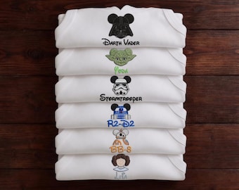 Star Wars Besticktes Tank Top, Darth Vader Yoda R2D2 BB8 Prinzessin Leia Tank, Disney inspirierter Charakter Tank Top, Disney Star Wars Shirt