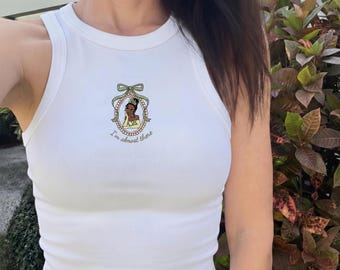 Disney Prinzessin Tiana Besticktes Tank Top, Ich bin fast da Baby T-Shirt, Prinzessin und das Frosch Shirt, Disney Trip Outfit, y2k Disney Shirt