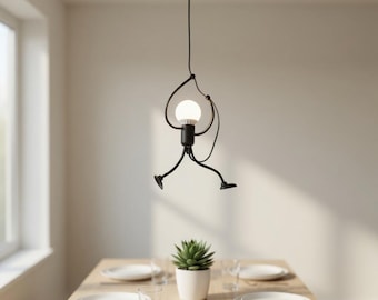 Moderne kroonluchter, creatieve zwarte plafondlamp, vintage stijl hangkroonluchter, kinderkamerverlichting, artistiek interieur