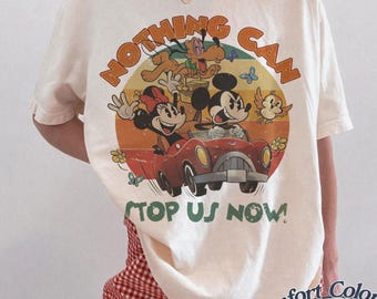Maglietta vintage "Nothing Can Stop Us Now", maglietta "Runaway Railway Mickey Minnie Pluto", maglietta "Disney Ride", maglietta "Family 2026 Disney Park".