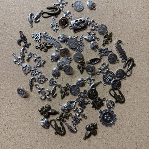 100 grams (Louisiana Themed) Mix Alloy Charm Lot Bulk Assorted Wholesale Priced Alloy Charms Pendants for Jewelry Making image 3