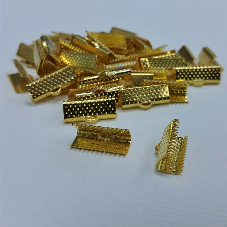 50 PCS 16MM Ribbon End Crimps Clamp Loop Gold R0016 Etsy