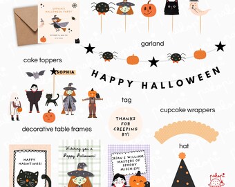 Set para fiesta de Halloween | Adorno para pastel | Decoración de cumpleaños de Halloween | Fiesta infantil