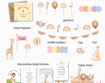 Fiesta temática de Noé | Adorno para pastel | Decoración de cumpleaños de Noé | Fiesta infantil