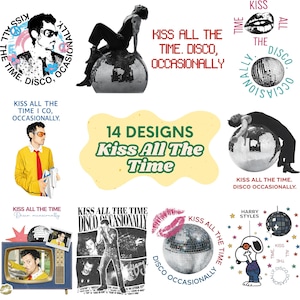 Kyss hela tiden Discokula PNG Sublimeringsdesign (digital nedladdning)