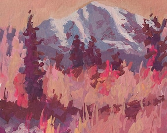 Biglietto d'auguri con paesaggio delle Montagne Rocciose / Biglietto d'auguri con arte del Colorado / Riproduzione di un dipinto a guazzo / Biglietto d'auguri vuoto / Biglietto con il Monte Sopris