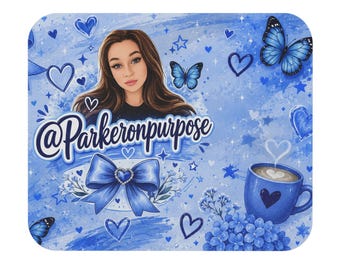 Parkeronzweck benutzerdefinierte Mauspad, Blauer Schmetterling Mauspad | Personalisierte Schreibtischmatte mit Name
