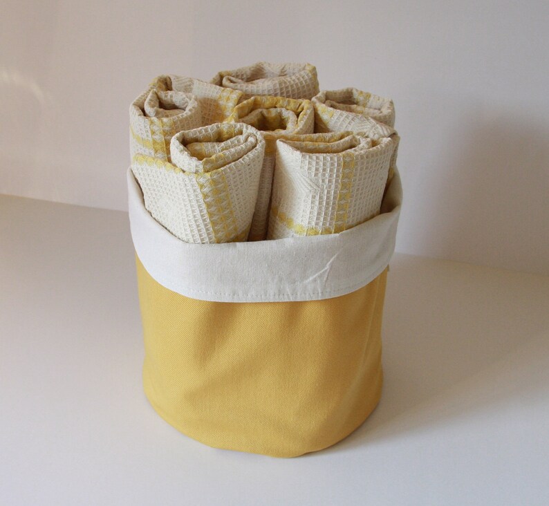 5 TeaTowels and fabric basket Tea towels and basket dish Etsy