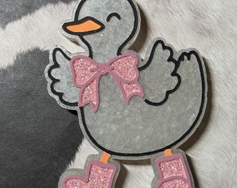 Hand-Painted Duck in Boots Freshie