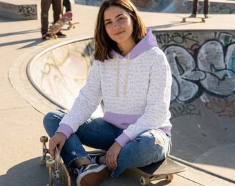 Lavender Handwritten Affirmations Hoodie | Pullover Sweatshirt