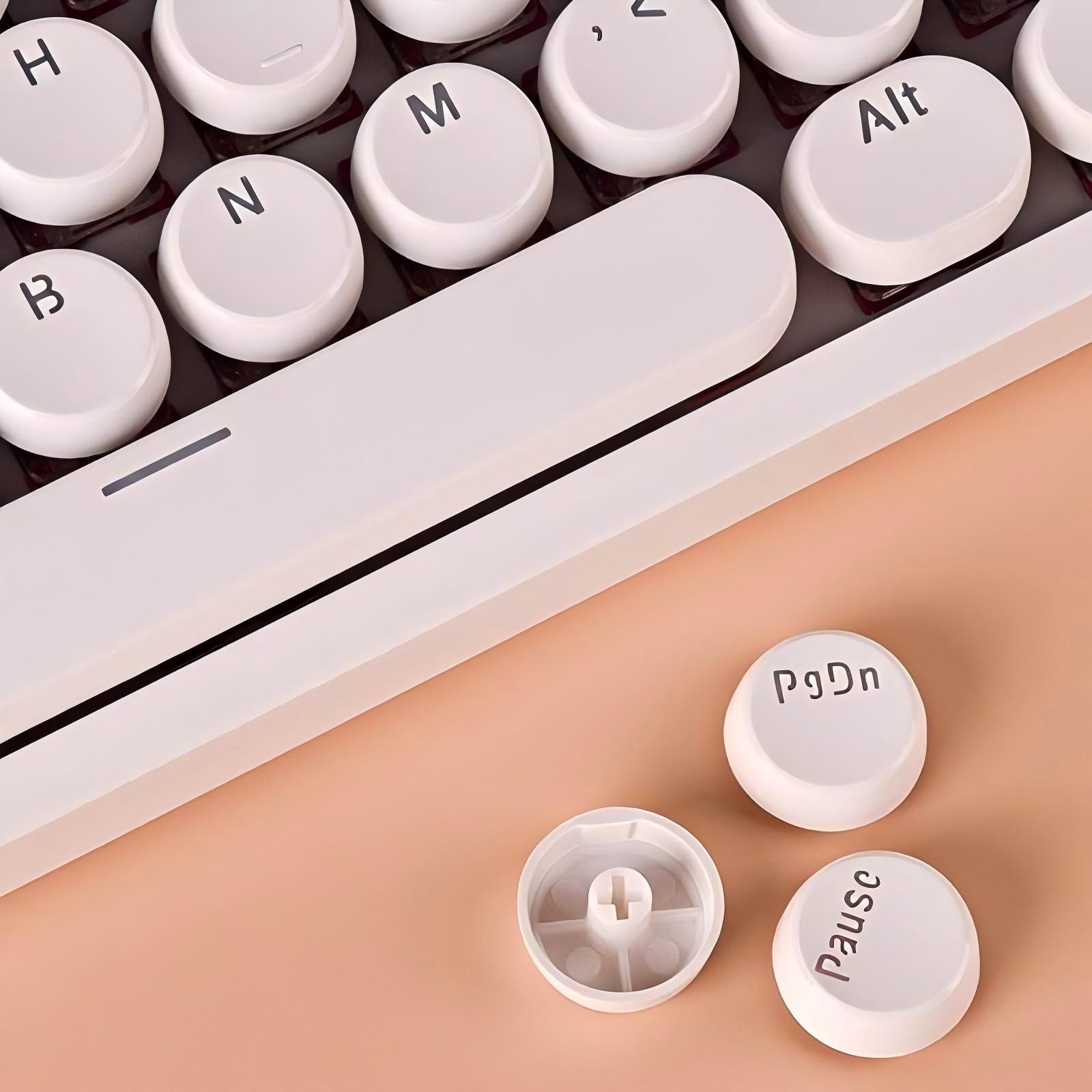 Rounded Ceramic Keycaps Retro Round Punk Keycap Set, Typewriter Style Mechanical Keyboard ...