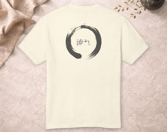 Enso Circle Kanji Flow T-Shirt, Japanese Zen Streetwear Tee