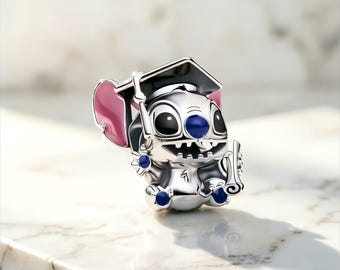 Pandora Stitch Charm | Disney Stitch Graduation 2026 Charm | Cute Charm | Stitch Graduation | Surprise Charm Gift | Charm Bracelet