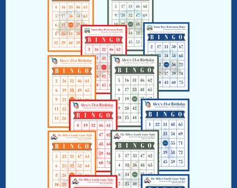 Custom Personalized Bingo Cards | 500pcs | Birthday, Game Night, Retirement (Digital Download)