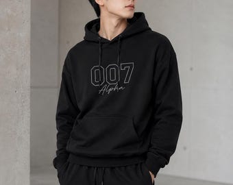 Herren Schwarz Fleece Trainingsanzug, Streetwear Hoodie und Jogginghose Set