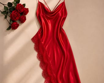 burgundy red dress long Bow-Detail Ruched Maxi Dress in Wine Red - 6
