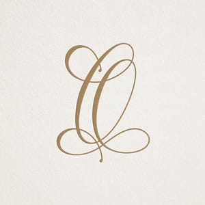 May include: A gold-coloured monogram design featuring the letters "C" and "Q" intertwined in an elegant, cursive script. The word "MONOGRAM" is at the top, and "Monograms Logos Alwih" is at the bottom, all on a cream-coloured background.