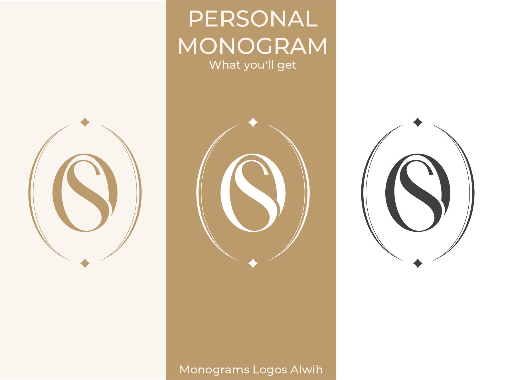 OS SO Monogram, Wedding Monogram Logo, Elegant Initials Monogram ...