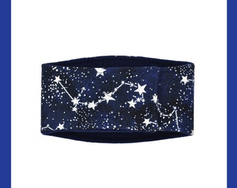 XS-Long Glow in the Dark Constellations Belly Band for male dogs with incontinence or marking issues. dog diaper, dog wrap