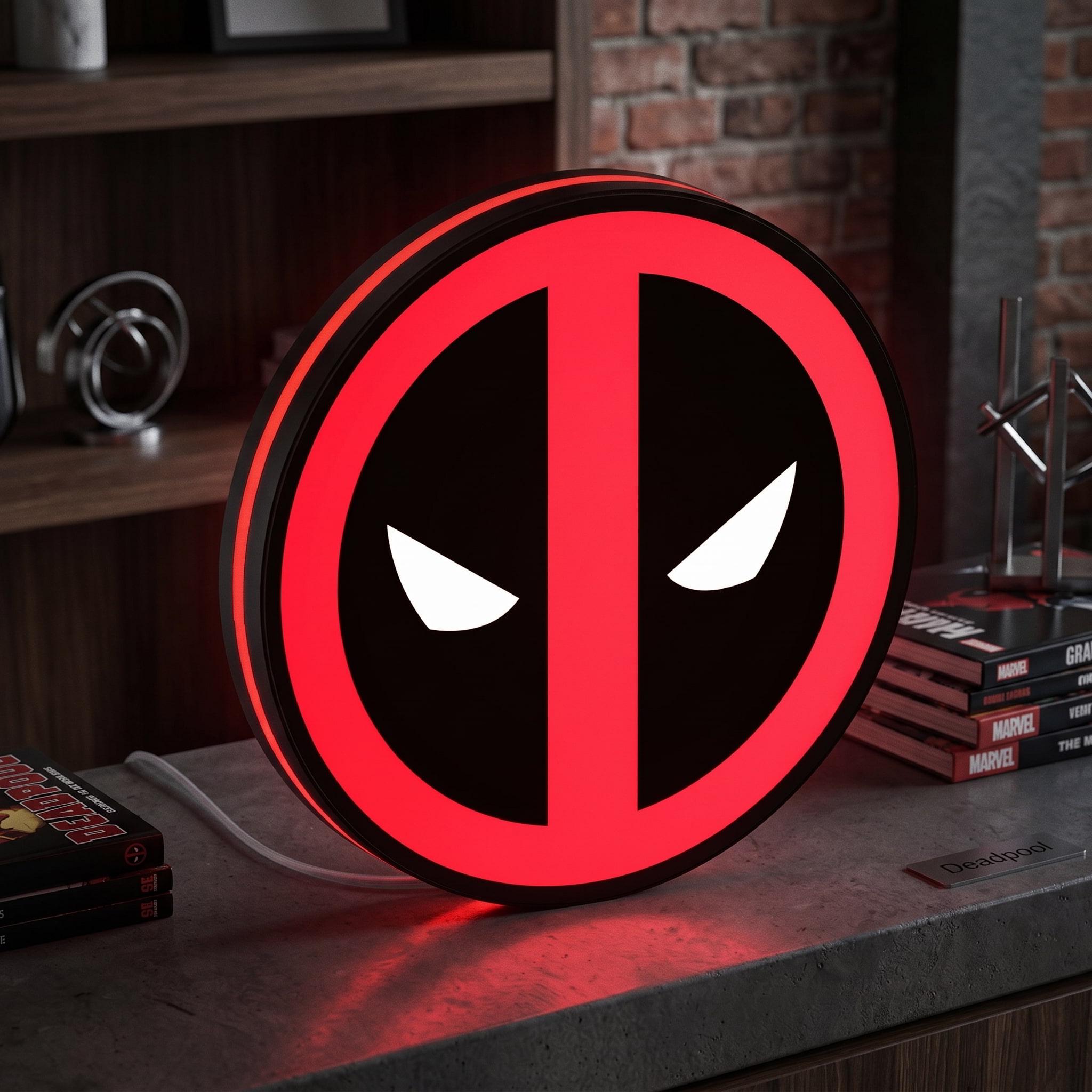 Deadpool Led Deadpool LED Lightbox, Dimmable 3D Wall Art Lamp, Superhero Comic Fan ...