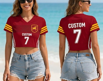 Kundenspezifisches Spanien-Fußball-Crop-Top, personalisiertes Frauen-Fußballtrikot, 2026-Fantrikot